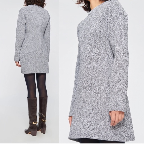 Tibi • Tech Poly Sculpted Sweater Mini Dress grey knit chunky heathered black - Picture 10 of 10
